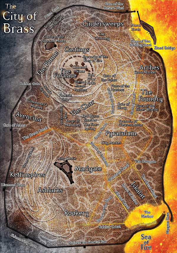 Una cartina de La città di ottone